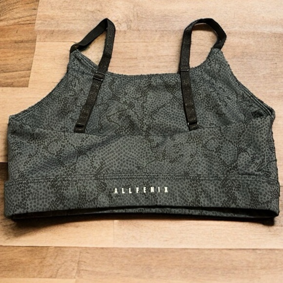 ALL FENIX Animal Print Sports Bra - Graphite - XS - Picture 10 of 11